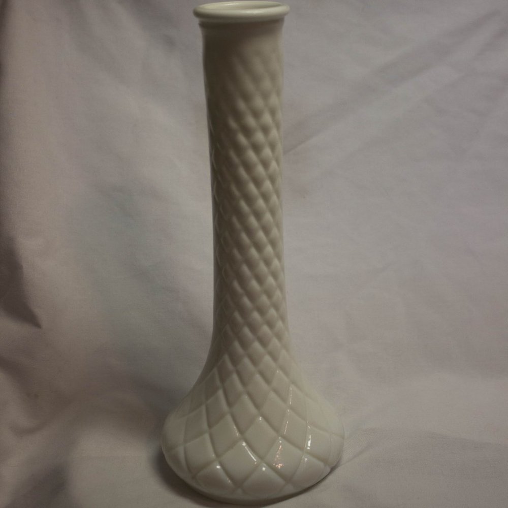 Hoosier Milk Glass 9" vase